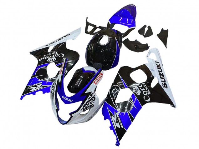 2004-2005 White Blue Black Corona Motul Suzuki GSXR 600 / GSXR 750 Motorcycle Fairing UK