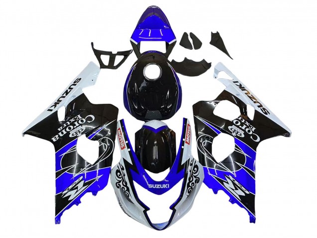 2004-2005 White Blue Black Corona Motul Suzuki GSXR 600 / GSXR 750 Motorcycle Fairing UK