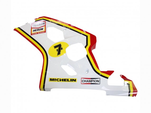2004-2005 White Red Yellow Michelin Texaon Heron 7 Suzuki GSXR 600 / GSXR 750 Motorcycle Fairings UK