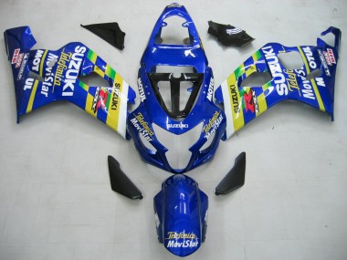 Buy 2004-2005 Blue White Yellow Green Telefumia Motul MoviStar Suzuki GSXR 600 / GSXR 750 Motorcycle Fairings UK