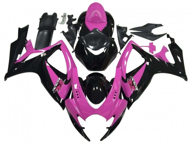 2006-2007 Pink Glossy Black Suzuki GSXR 600 / GSXR 750 Motorcycle Fairing UK