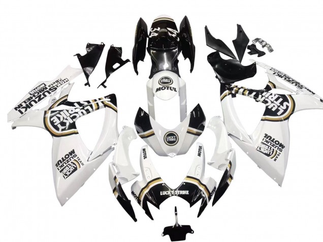 2006-2007 White Black Lucky Strike Motul Suzuki GSXR 600 / GSXR 750 Motorcycle Fairings UK