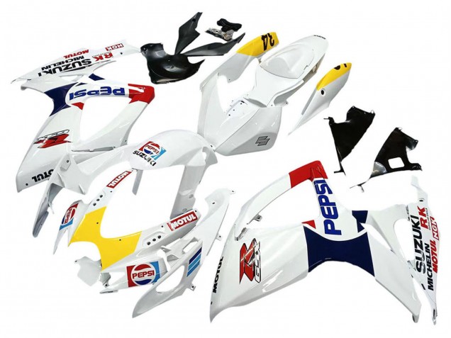 2006-2007 White Red Yellow Motul Suzuki GSXR 600 / GSXR 750 Motorcycle Fairings UK