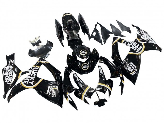 2006-2007 Glossy Black White Motul Lucky Strike Suzuki GSXR 600 / GSXR 750 Motorcycle Fairings UK