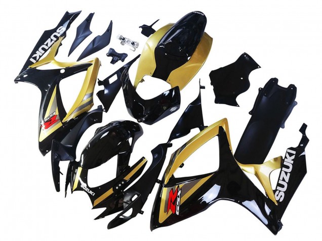 2006-2007 Gold Glossy Black Red Suzuki GSXR 600 / GSXR 750 Motorcycle Fairings UK