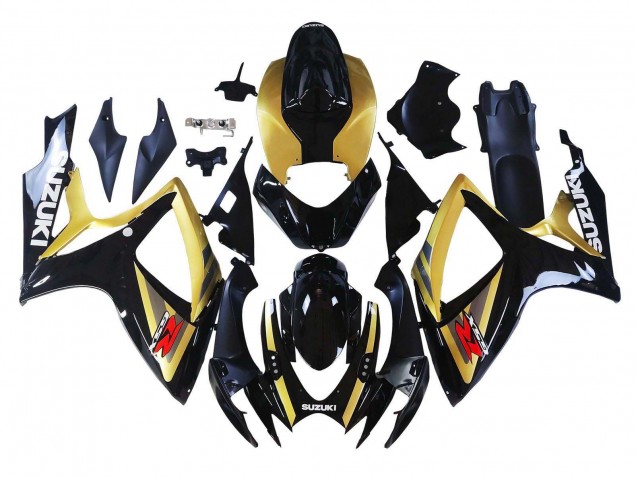 2006-2007 Gold Glossy Black Red Suzuki GSXR 600 / GSXR 750 Motorcycle Fairings UK