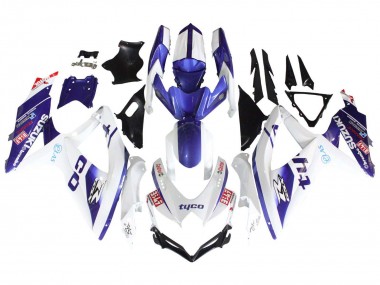 Buy 2008-2010 White Blue Black Tyco Suzuki GSXR 600 / GSXR 750 Motorcycle Fairings UK