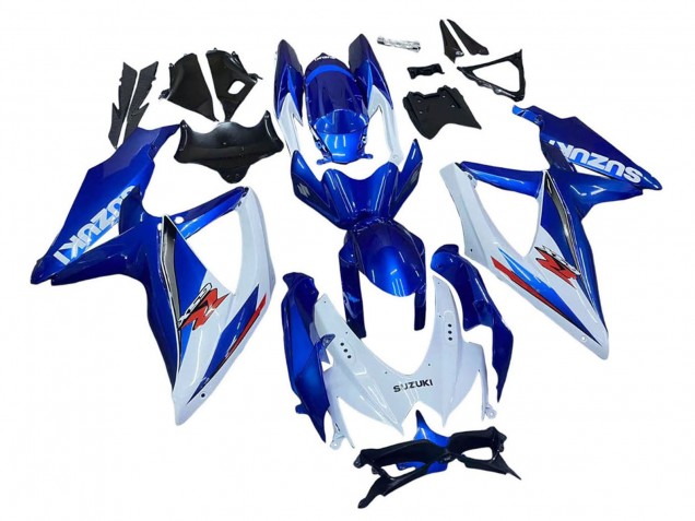 2008-2010 Blue White Red Suzuki GSXR 600 / GSXR 750 Motorcycle Fairing Kits UK