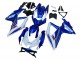 2008-2010 Blue White Red Suzuki GSXR 600 / GSXR 750 Motorcycle Fairing Kits UK