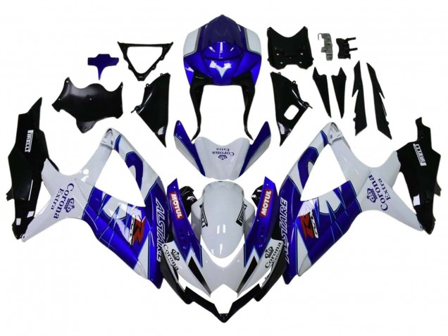2008-2010 White Blue Matte Black Red Motul Suzuki GSXR 600 / GSXR 750 Motorcycle Fairings UK