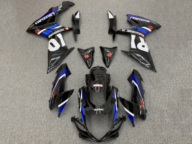 2008-2010 Glossy Black White Blue Red Suzuki GSXR 600 / GSXR 750 Motorcycle Fairings UK