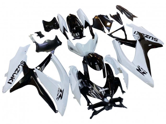 2008-2010 White Black Suzuki GSXR 600 / GSXR 750 Motorcycle Fairing UK