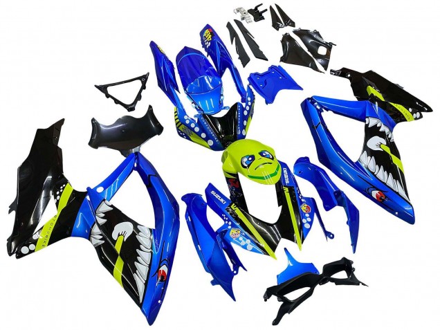 2008-2010 Blue Fluorescent Green Shark Suzuki GSXR 600 / GSXR 750 Motorcycle Fairings UK