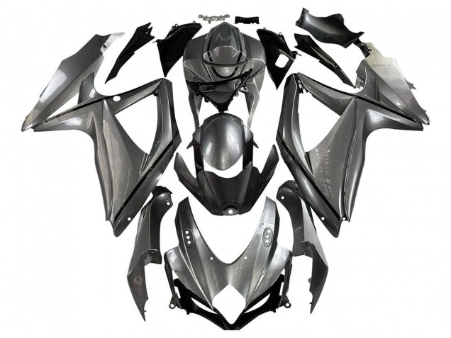 2008-2010 Matte Grey Black Suzuki GSXR 600 / GSXR 750 Motorcycle Fairings UK