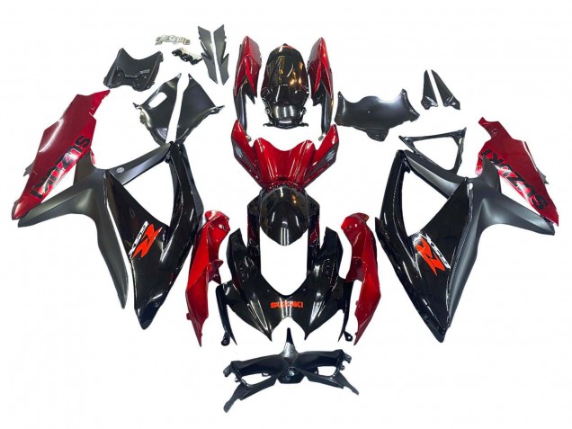 2008-2010 Red Glossy Black Suzuki GSXR 600 / GSXR 750 Motorcycle Fairing UK