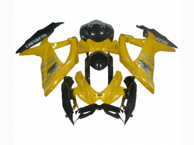 2008-2010 Yellow Glossy Black Suzuki GSXR 600 / GSXR 750 Motorcycle Fairings UK