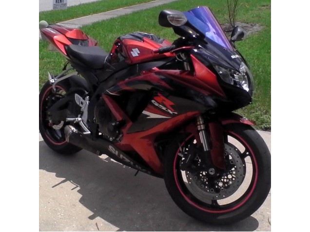 2008-2010 Red Glossy Black Suzuki GSXR 600 / GSXR 750 Motorcycle Fairings UK