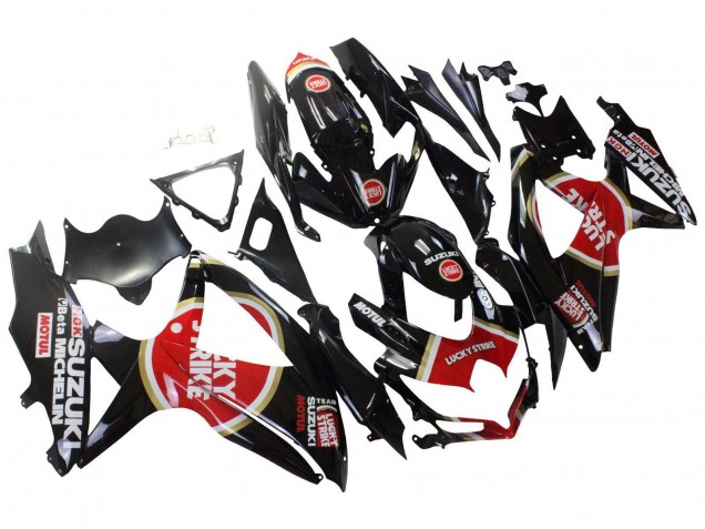 2008-2010 Glossy Black Red White Motul Lucky Strike Suzuki GSXR 600 / GSXR 750 Motorcycle Fairings UK