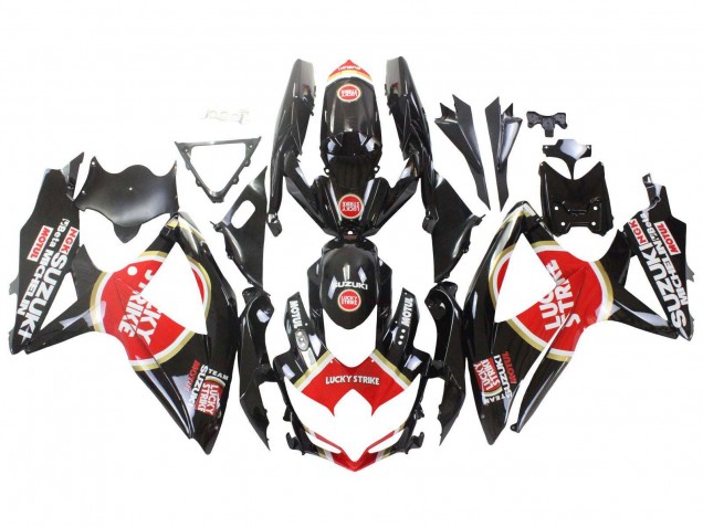2008-2010 Glossy Black Red White Motul Lucky Strike Suzuki GSXR 600 / GSXR 750 Motorcycle Fairings UK