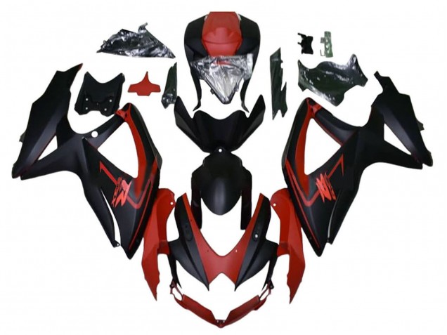 2008-2010 Maroon Red Matte Black Suzuki GSXR 600 / GSXR 750 Motorcycle Fairings UK