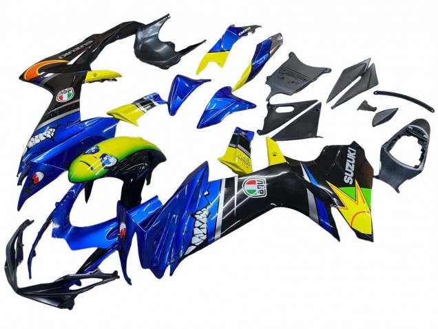 2011-2024 Blue Yellow Suzuki GSXR 600 / GSXR 750 Motorcycle Fairings UK