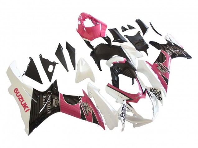 2011-2024 White Pink Black Corona Suzuki GSXR 600 / GSXR 750 Motorcycle Fairings UK
