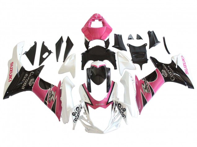 2011-2024 White Pink Black Corona Suzuki GSXR 600 / GSXR 750 Motorcycle Fairings UK