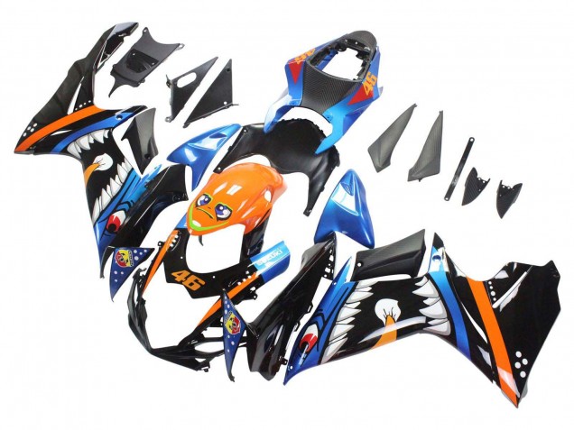2011-2024 Light Blue Orange Black White Shark 46 Suzuki GSXR 600 / GSXR 750 Motorcycle Fairings UK