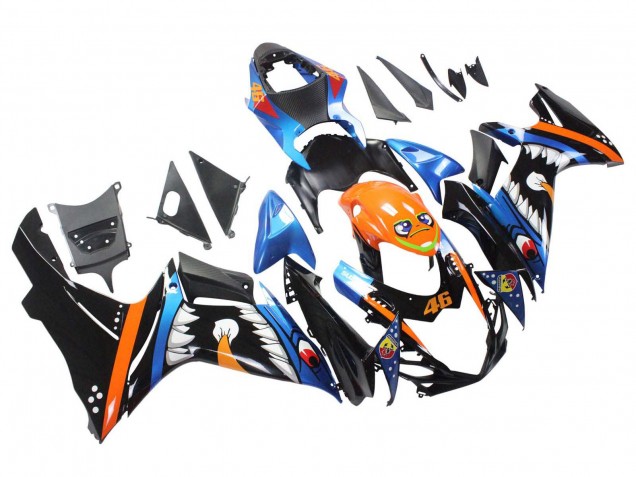 2011-2024 Light Blue Orange Black White Shark 46 Suzuki GSXR 600 / GSXR 750 Motorcycle Fairings UK