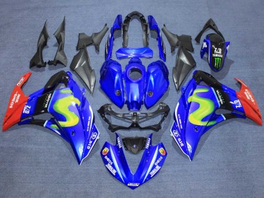 Buy 2015-2018 Blue Glossy Black Red ENEOS Monster Yamaha YZF R3/R25 Motorcycle Fairings UK