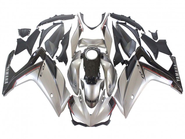 2015-2018 Silver Black Yamaha YZF R3/R25 Motorcycle Fairings UK