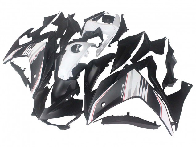 2015-2018 White Red Matte Black Yamaha YZF R3/R25 Motorcycle Fairing UK