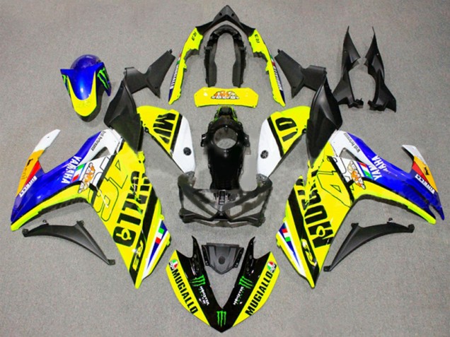 2015-2018 Yellow Blue Black Monster Yamaha YZF R3/R25 Motorcycle Fairings UK