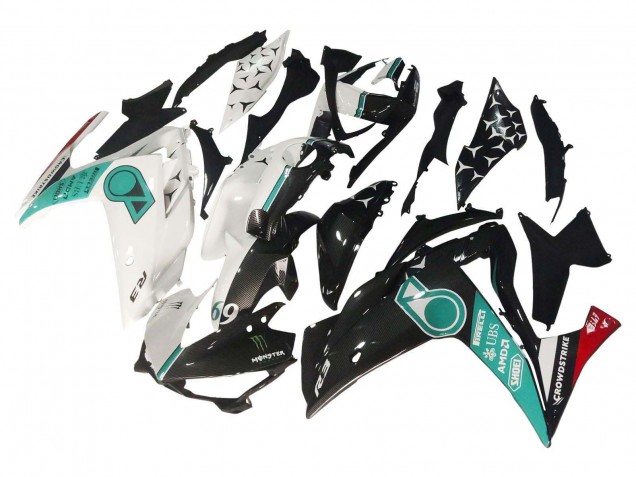 2015-2018 White Green Glossy Black Yamaha YZF R3/R25 Motorcycle Fairings UK