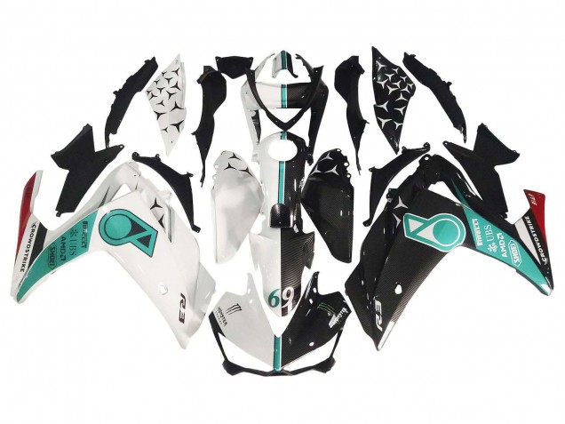 2015-2018 White Green Glossy Black Yamaha YZF R3/R25 Motorcycle Fairings UK