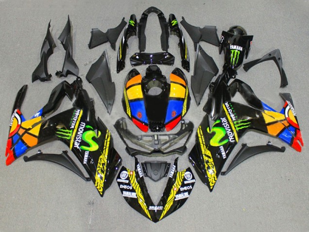 2015-2018 Glossy Black Yellow White Blue ENEOS Monster MoviStar Color Wheel Yamaha YZF R3/R25 Motorcycle Fairings UK