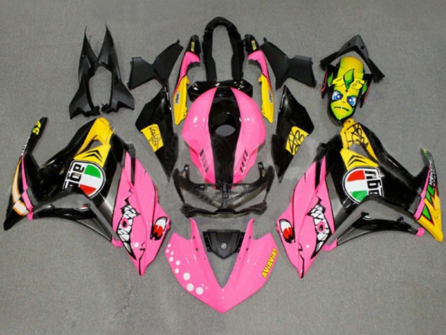 2015-2018 Pink Yellow Black Shark 46 Yamaha YZF R3/R25 Motorcycle Fairings UK