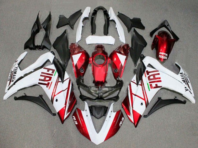 2015-2018 White Red Fiat Motul Yamaha YZF R3/R25 Motorcycle Fairings UK