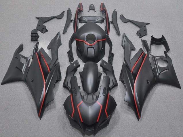 2019-2021 Matte Black Red Yamaha YZF R3/R25 Motorcycle Fairings UK