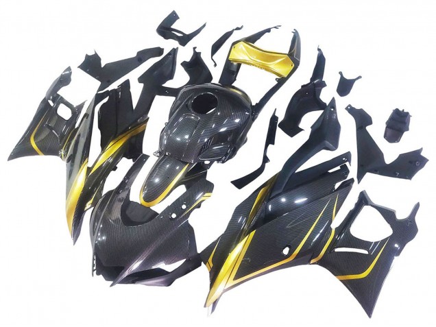 2019-2021 Glod Black Carbon Fiber Yamaha YZF R3/R25 Motorcycle Fairings UK