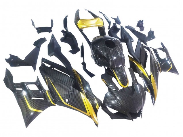 2019-2021 Glod Black Carbon Fiber Yamaha YZF R3/R25 Motorcycle Fairings UK