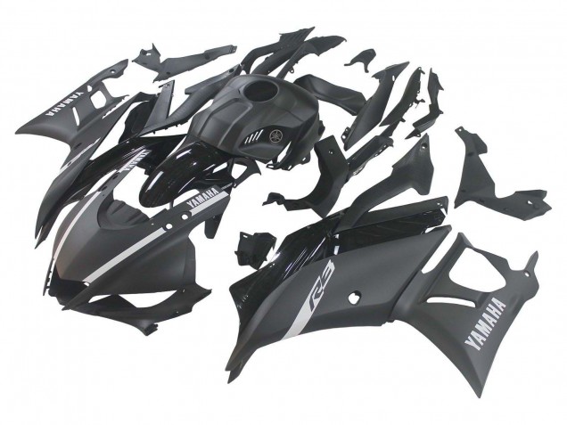 2019-2021 Matte Black Silver Yamaha YZF R3/R25 Motorcycle Fairings UK