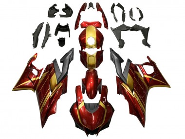 Buy 2019-2021 Red Gold Matte Black Yamaha YZF R3/R25 Motorcycle Fairings UK
