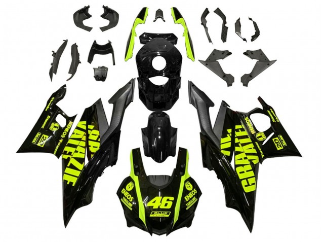 2019-2021 Black Neon Yellow 46 Yamaha YZF R3/R25 Motorcycle Fairings UK