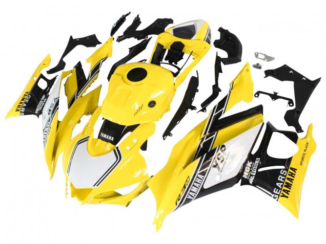 2019-2021 Yellow White Black Stripe Yamaha YZF R3/R25 Motorcycle Fairings UK