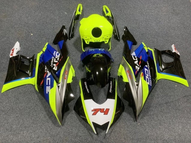 2022-2024 Neon Green Blue Glossy Black 74 Yamaha YZF R3/R25 Motorcycle Fairings UK