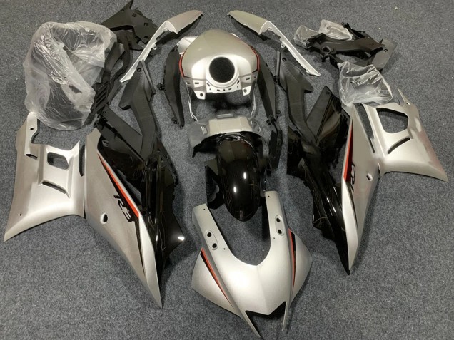2022-2024 Light Gold Glossy Black Yamaha YZF R3/R25 Motorcycle Fairings UK