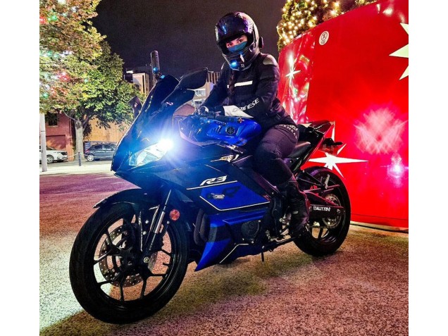 2022-2024 Blue Glossy Black Yamaha YZF R3/R25 Motorcycle Fairings UK