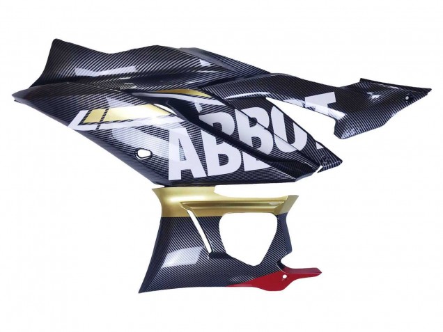 2022-2024 Black Carbon Fiber Style Gold Red ABBOT Yamaha YZF R3/R25 Motorcycle Fairings UK