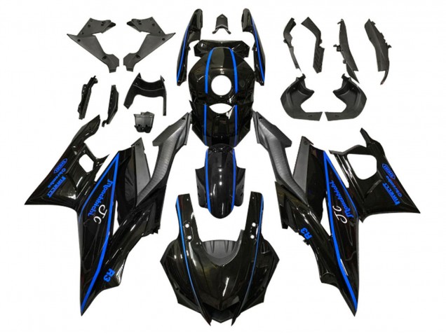 2022-2024 Glossy Black Blue Yamaha YZF R3/R25 Motorcycle Fairings UK